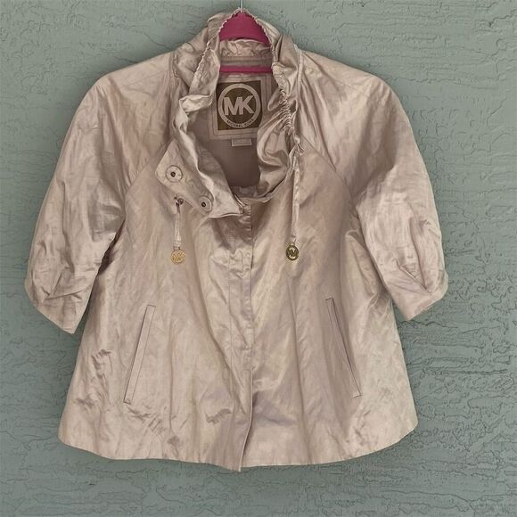 Michael Kors Women's Tan Windbreaker Jacket M Short Sleeve Casual - Picture 1 of 11